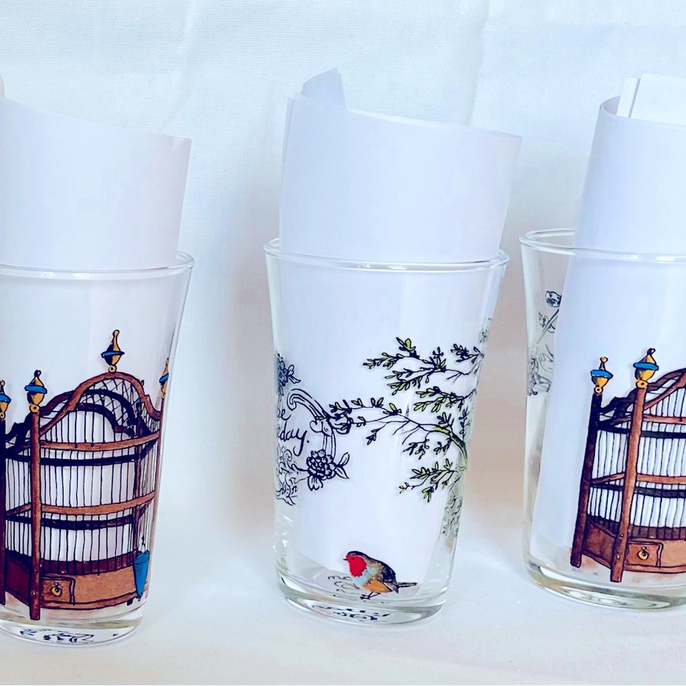 RARE NWT Molly Hatch for Anthropologie Juice Glasses Set of 3